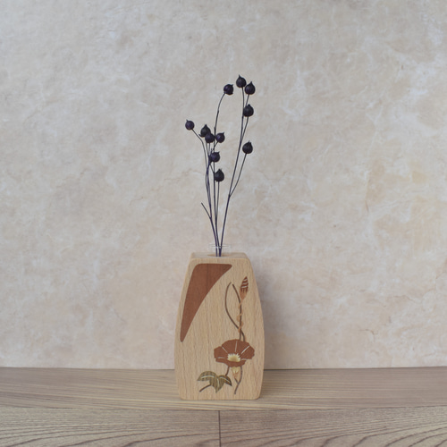 木象嵌 一輪挿し あさがお 一輪挿し・花瓶・花器 Woodcraft-N