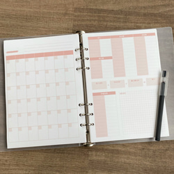 家計簿　リフィル　確認用　ピンク系 A5サイズ 家計簿 システム手帳リフィル ルーズリーフ ピンク 手帳 ひと