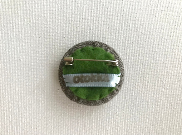 カキ氷_抹茶_刺繍ブローチ_麻 4枚目の画像
