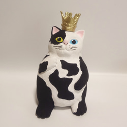 石粉粘土 彫刻『 偉そうな猫  』 芸術  彫刻　動物　猫　アート 3枚目の画像