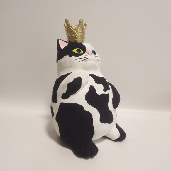 石粉粘土 彫刻『 偉そうな猫  』 芸術  彫刻　動物　猫　アート 6枚目の画像