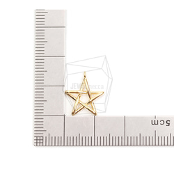 PDT-2607-G【2個入り】スターペンダント,Star  Pendant/13mm x 15.5mm 5枚目の画像