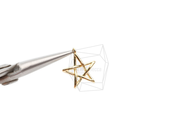 PDT-2607-G【2個入り】スターペンダント,Star  Pendant/13mm x 15.5mm 4枚目の画像