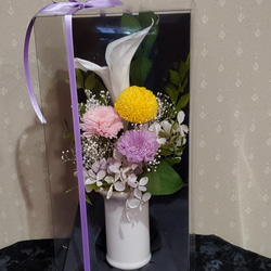仏花、専用ケース付き、プリザーブドフラワー、お供え花、優しい色合い [受注制作] 5枚目の画像