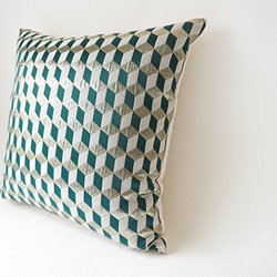 モロッカンファブリック クッションカバー 幾何学模様 グリーン
