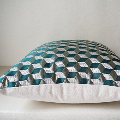 モロッカンファブリック クッションカバー 幾何学模様 グリーン