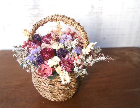 Dry flower basket (S) Red 3枚目の画像