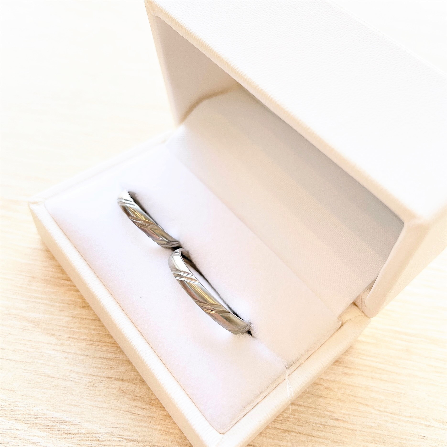 【シルクマットペアリング】 シルバー 3mm リング ステンレス316L 指輪 レーザー刻印 〈2本ペア価格〉