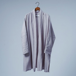 【亞麻長袍】離不開它，輕薄親膚，美麗的輪廓長袍 / 灰櫻 h016c-hzk1 第14張的照片