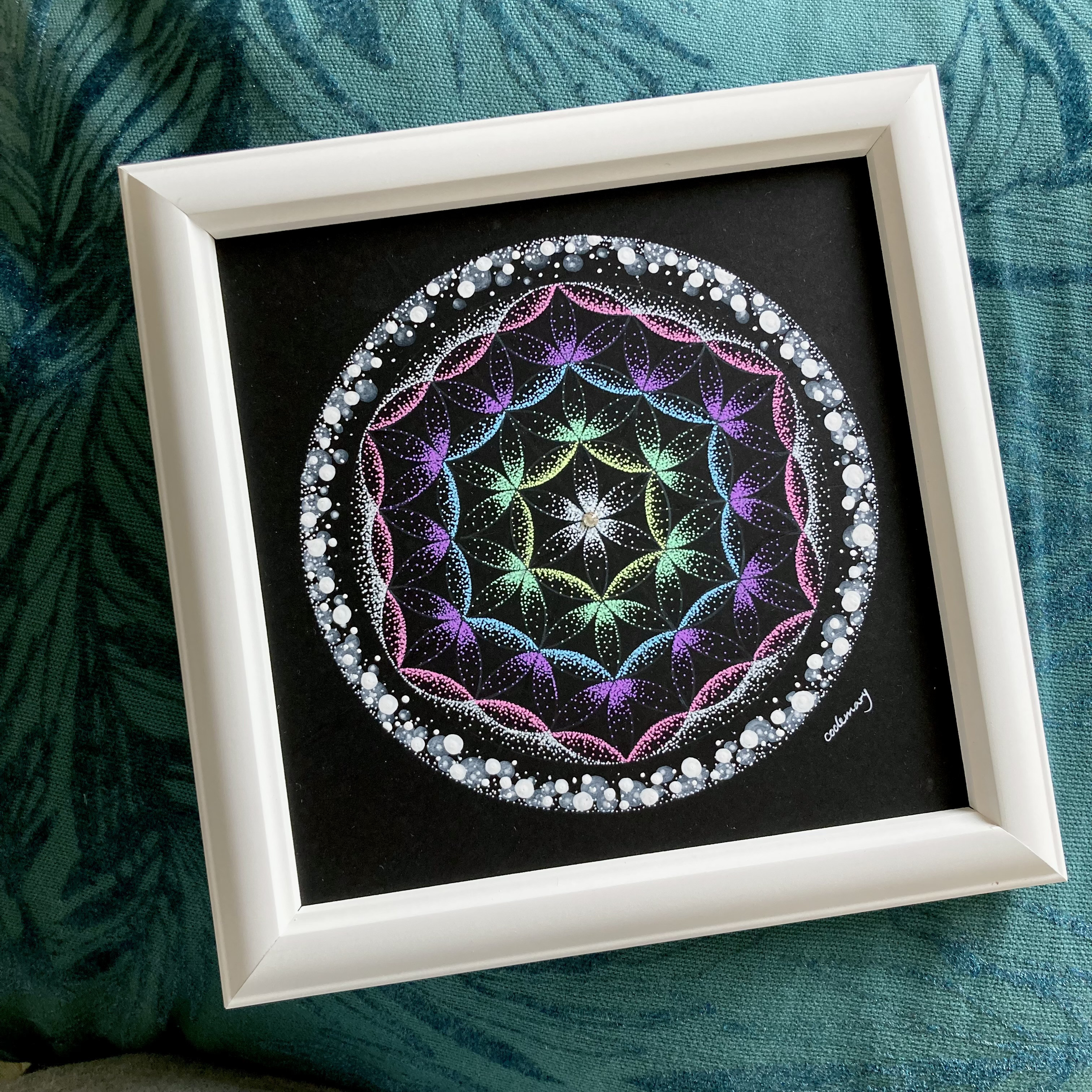 SALE☆エナジーアートエベレスト曼荼羅フラワーオブライフ F10号 SALE☆エナジーアートエベレスト曼荼羅フラワーオブライフ F10号