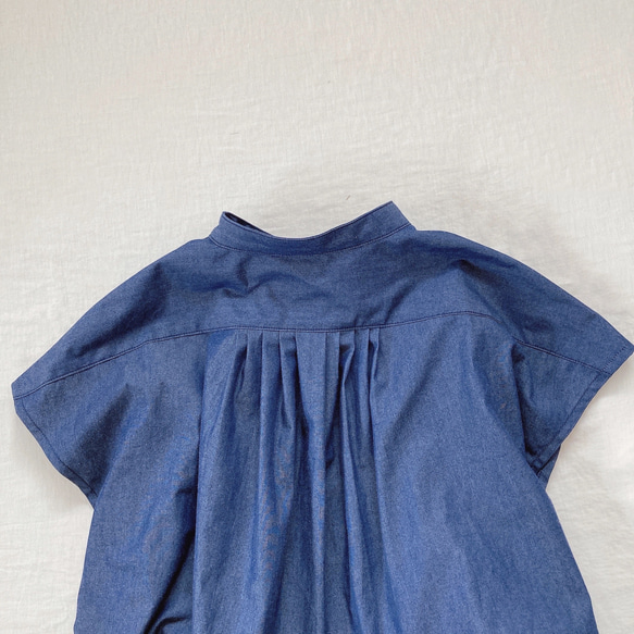 インディゴブルーのシャツワンピース 5枚目の画像