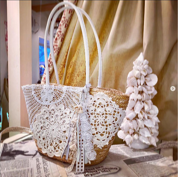 未使用 kate spade ケイトスペード かごバッグ ストロー フラワー ストローハンドバッグ フラワーモチーフ kate spade new york