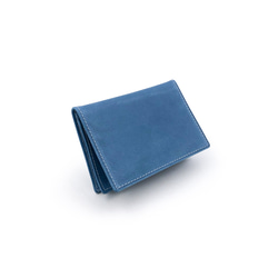 義大利手工植鞣牛皮-多夾層名片夾-道奇藍 Dodger Blue 第2張的照片