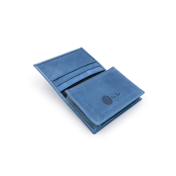 義大利手工植鞣牛皮-多夾層名片夾-道奇藍 Dodger Blue 第3張的照片