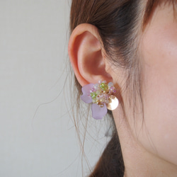 fleur de neige pierce/earring(violet) 2枚目の画像