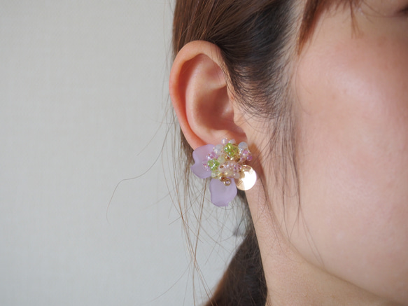 fleur de neige pierce/earring(violet) 2枚目の画像