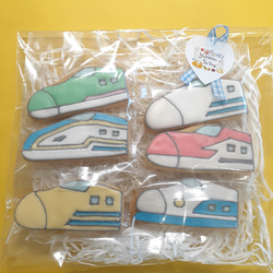 【お誕生日 記念日に♡】新幹線アイシングクッキー6枚☆セット 3枚目の画像