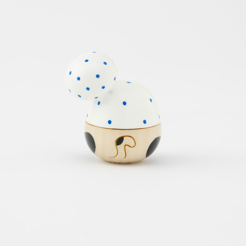 猫にひょっとこ 青【 縁起物 こけし 】 火男 笑い ネコ めでたい