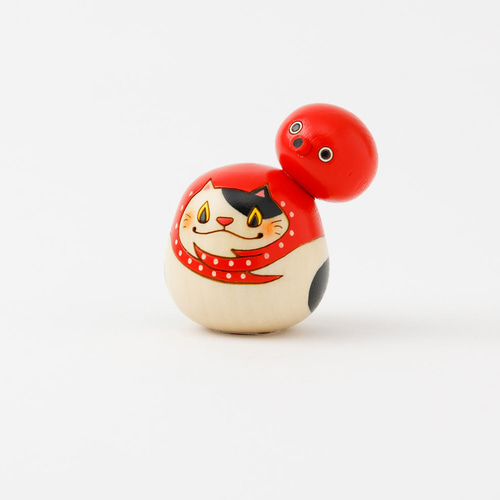 猫にタコ 【 縁起物 こけし 】 多幸 蛸 ネコ めでたい プレゼント