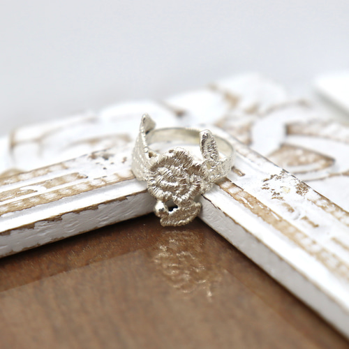 ローズモチーフ シルバーリング (18号) シルバー925 Silver925☆連ローズ スリムリング