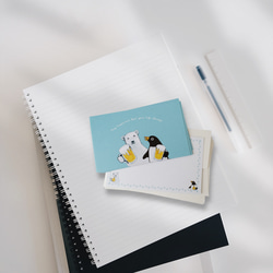メッセージカード封筒セット（シロクマ&ペンギン暑中見舞い） 3枚目の画像