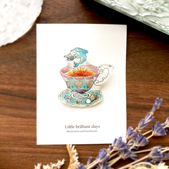 Mermaid teacup brooch｜マーメイドティーカップブローチ 3枚目の画像