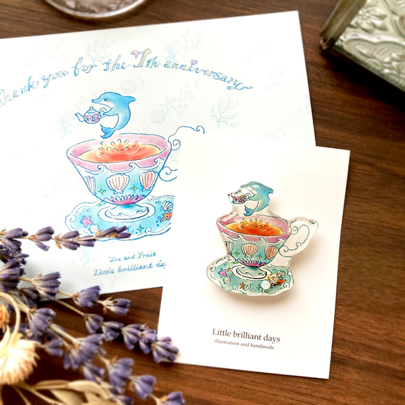 Mermaid teacup brooch｜マーメイドティーカップブローチ 2枚目の画像