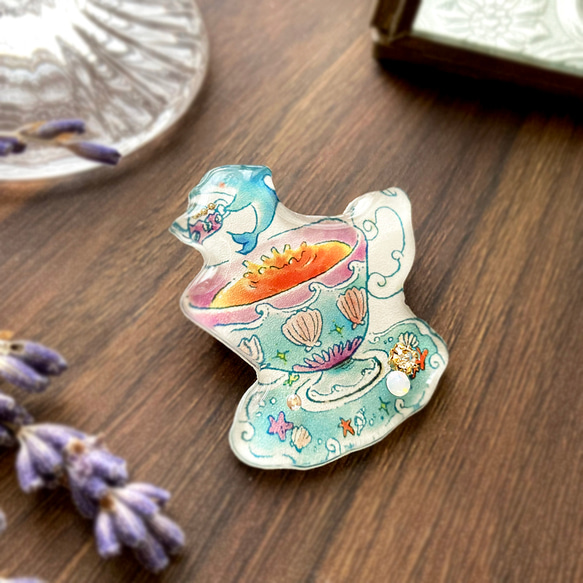 Mermaid teacup brooch｜マーメイドティーカップブローチ 5枚目の画像