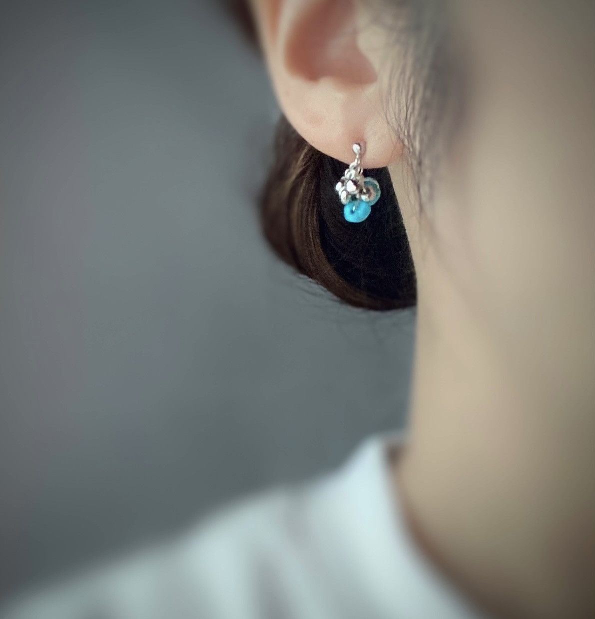 SV925スリーピングビューティーターコイズ・パイライトピアス/イヤリング【1154】