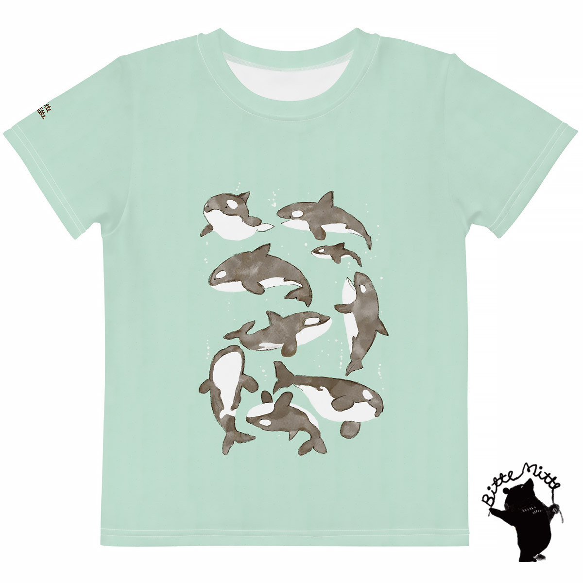 Tシャツ 半袖 キッズ 子供服 全面プリント キッズTシャツ 女の子 男の子 シャチ かわいい おしゃれ