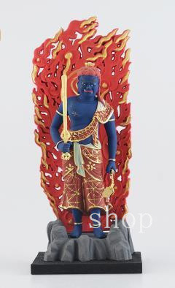 極上の木彫】不動明王 不動尊 極彩色 仏像・仏神・明王様・五大明王