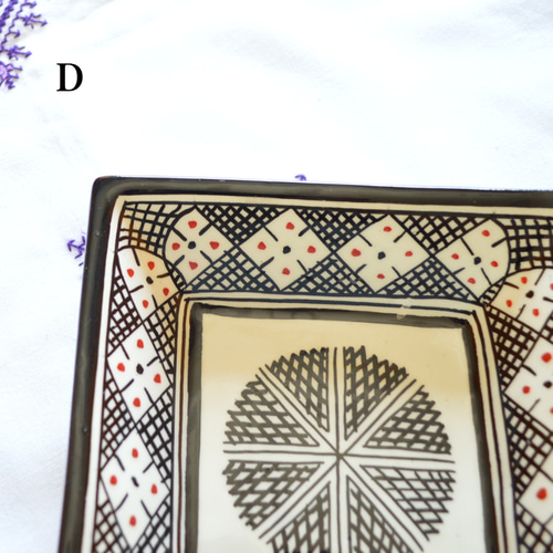 20％オフ！角深皿15 4種類／モロッコ・フェズの手描き陶器 深鉢 小鉢