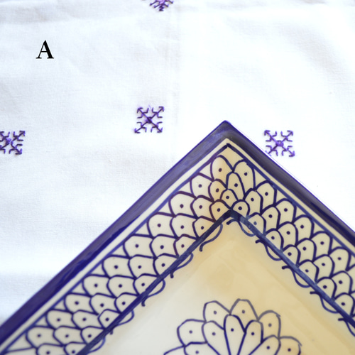 20％オフ！角深皿15 4種類／モロッコ・フェズの手描き陶器 深鉢 小鉢