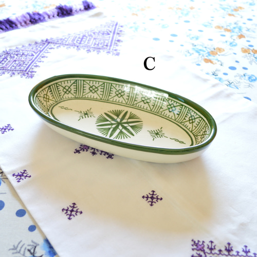 モロッコフェズ手描き陶器皿 大皿