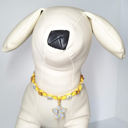 スター☆チャーム（ラベンダー）23cm～32cm　ビーズチョーカー　犬　猫 2枚目の画像