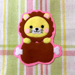 ライオンとお肉 フェルト名札 ワッペン その他入園グッズ