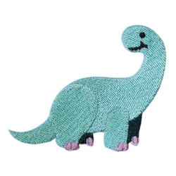 Sale*アップリケワッペン 恐竜 刺繍ブラキオサウルス ミント CW　w-2172 2枚目の画像