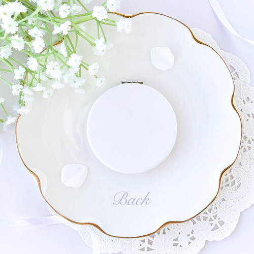 秋の花 コンパクトミラー 鏡 手鏡 コスモス ナデシコ 花柄 かわいい