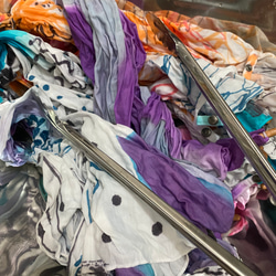 手染防紫外線遮陽傘 / 棉質遮陽傘 / 面罩紫色 第8張的照片