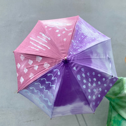 手染防紫外線遮陽傘 / 棉質遮陽傘 / 面罩紫色 第5張的照片