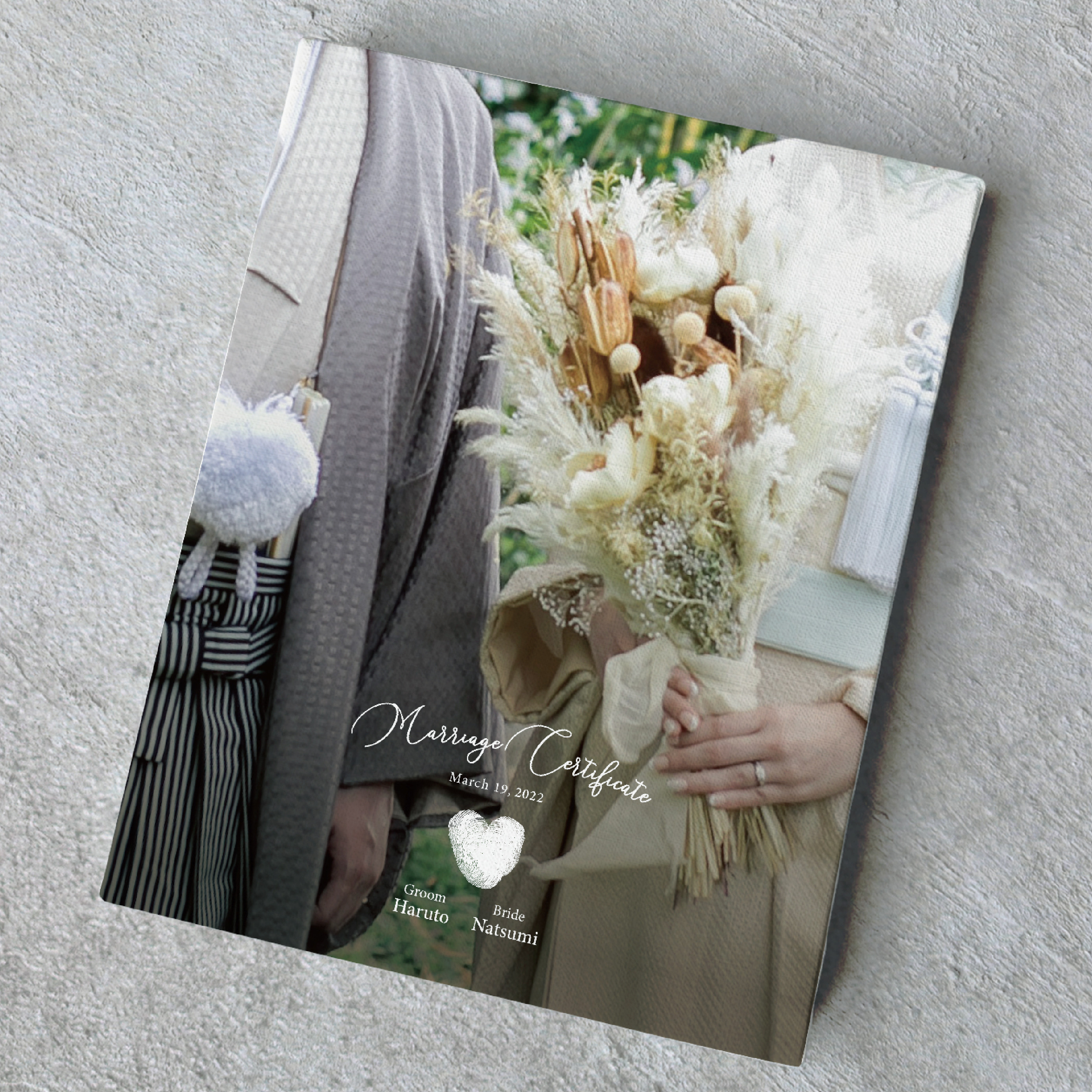 結婚証明書・写真入り / キャンバスボード / 001