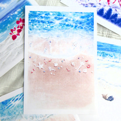 海のイラストポストカード６枚セット（暑中見舞い・残暑見舞いに・夏の季節のグリーティングカード）） 5枚目の画像