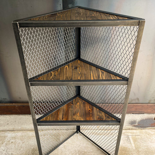 コーナーラック　アイアン Shikatabase】アイアンコーナーラック アイアン家具【オーダー