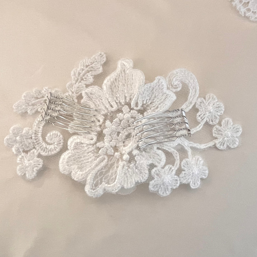 ♡̆̈ﾙ ﾘｱﾝ♡ビーズ刺繍レース ウェディングヘッドドレス ヘッドドレス 