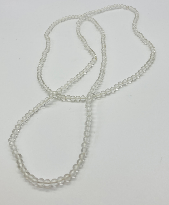 天然石素材　水晶　4ミリ玉　85cm 1枚目の画像