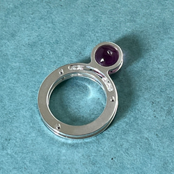 粉色藍寶石和滾珠戒指（訂單生產） 第7張的照片