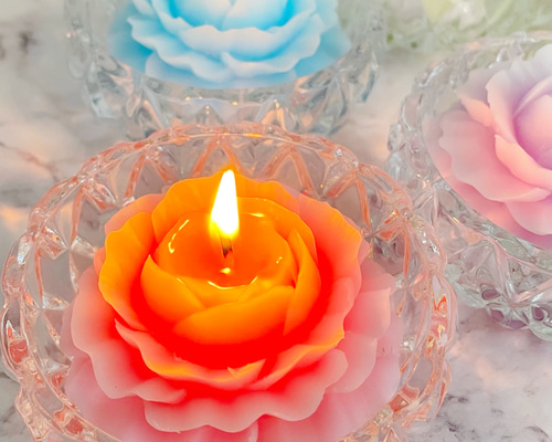 専用　ハンドメイドキャンドルホルダー　キャンドル　薔薇キャンドル 41642eb82fdd8ac16144a8501e5c9d