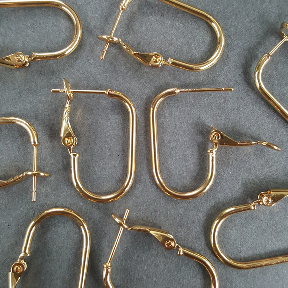 [2pcs] Small オーバルピアス サージカルステンレス ポスト  ニッケルフリー 2枚目の画像