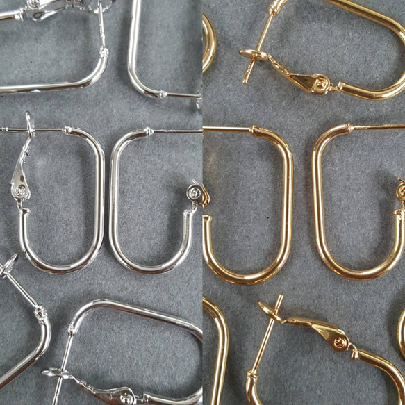 [2pcs] Small オーバルピアス サージカルステンレス ポスト  ニッケルフリー 1枚目の画像