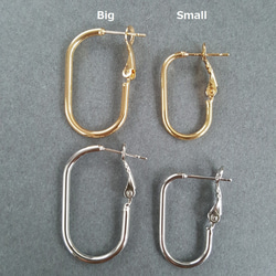 [2pcs] Small オーバルピアス サージカルステンレス ポスト  ニッケルフリー 5枚目の画像